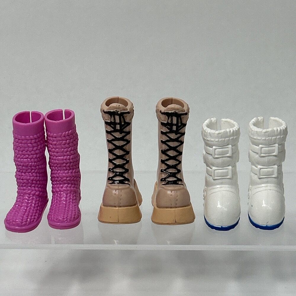 Barbie Boots Lot My Scene Combat Platform Astronaut White Knitted Winter Fall